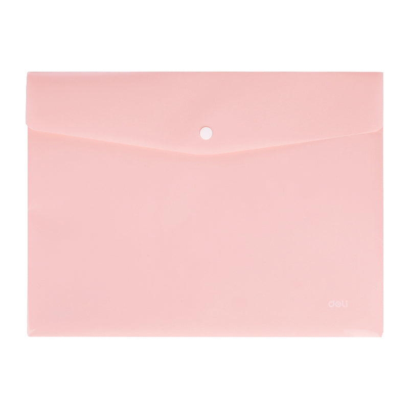 MAPA PLASTIC CU BUTON A4 ROZ PASTEL DELI MAPA PLASTIC CU BUTON A4 ROZ PASTEL DELI
